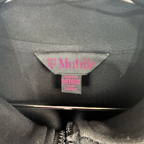 T-Mobile Jacket Full Zip Black Pink Logo Long Sleeve Pocket Employee Women's MD - Picture 3 of 4